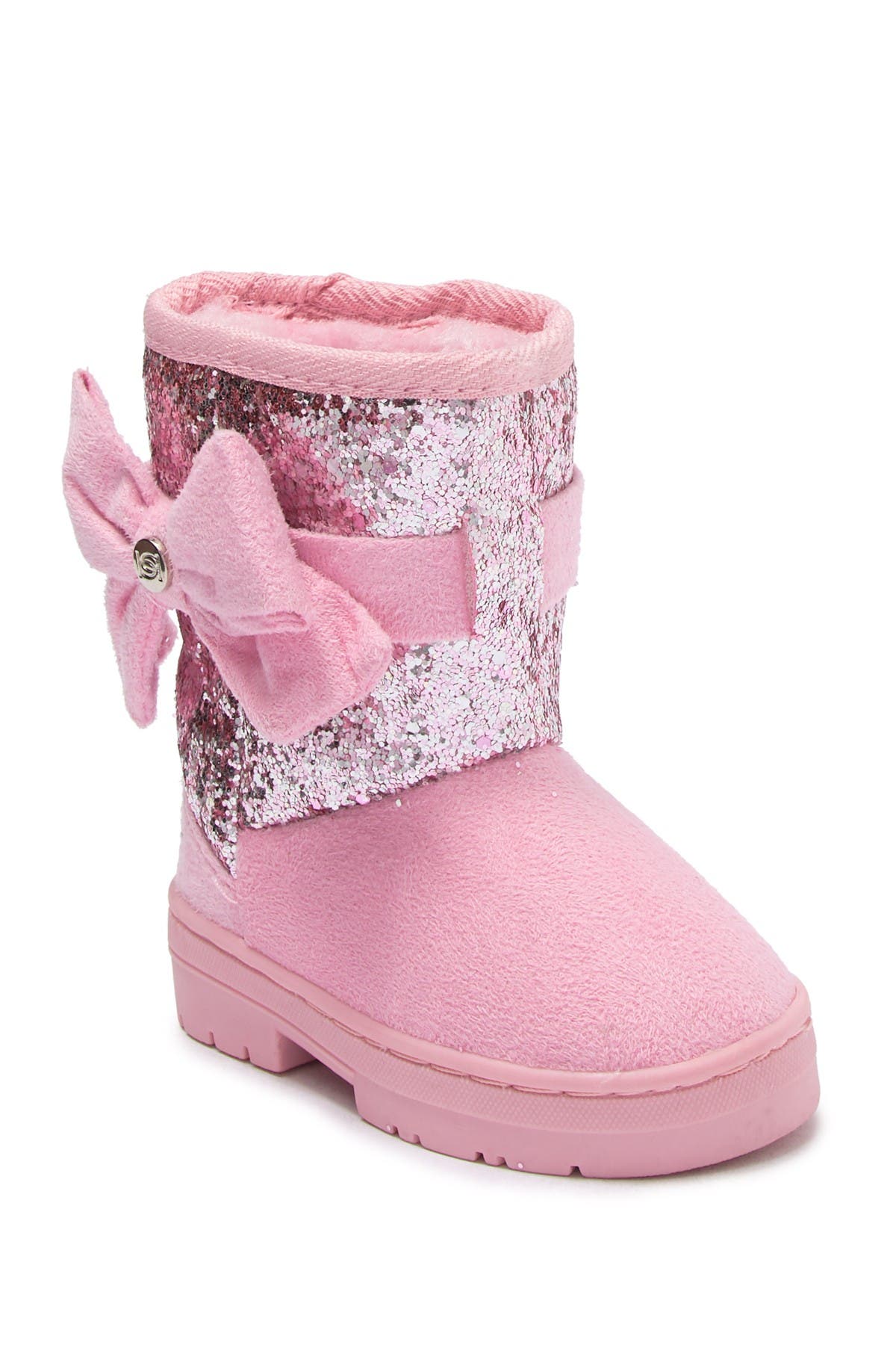 Kids Fur Lined Rabbit Ear Blings Sequins for Infant Prewalker Toddler Snow Boots Pink G-Real Cute Snow Boots